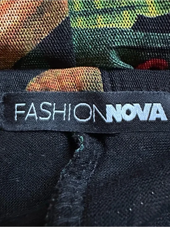 Fashion Nova Womens S Black Tropical Floral Strapless Cutout Romper Shorts Lined - Picture 9 of 10